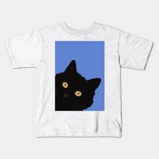 What’s up pussy cat? Cheeky black cat with yellow eyes Kids T-Shirt
